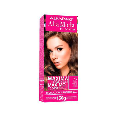Imagem do produto Tintura Creme Altamoda Alfaparf Castanho Luminoso Extra Claro 7.7 Kit