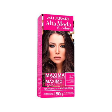 Imagem do produto Tintura Creme Altamoda Alfaparf Castanho Luminoso Médio 5.7 Kit