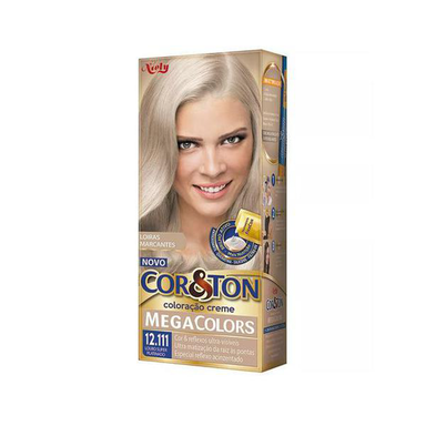 Imagem do produto Tintura Creme Cor&Ton Niely Megacolors Louro Super Platinado 12.111 Kit