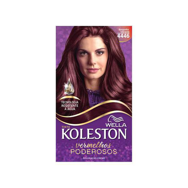 Imagem do produto Tintura Creme Koleston Wella Borgonha Vibrante 4446 Kit