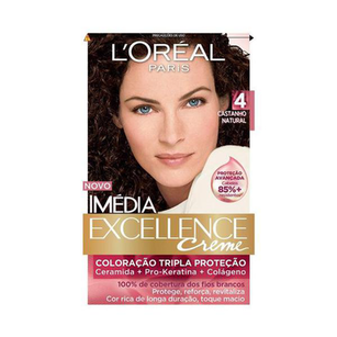 Imagem do produto Tintura L`Oreal Imédia Excellence Creme Kit 4.0 Castanho Natural