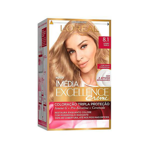 Tintura L`Oreal Imédia Excellence Creme Kit 8.1 Louro Sueco