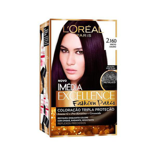 Imagem do produto Tintura Permanente Imédia Excellence Creme 2.160 Preto Couro Com 1 Unidade