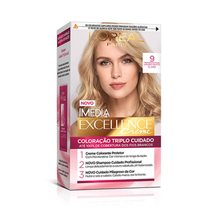 Imagem do produto Tintura Permanente Imédia Excellence Creme 9 Louro Muito Claro Com 1 Unidade