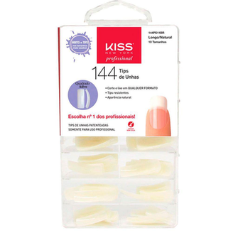 Tips De Unhas 10 Tamanhos Longo/Natural 144 Unidades Kiss New York