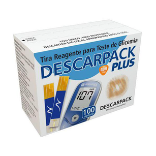 Tira Reagente Glicose Plus Descarpack Caixa Com 100 Unidades