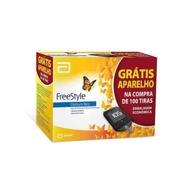 Imagem do produto Tiras Para Teste De Glicemia Neo Freestyle Optium E Aparelho Freestyle Optium Neo Grátis 100 Tiras Reagentes E 1 Monitor