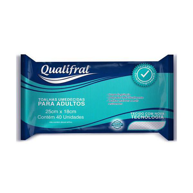 Imagem do produto Toalha Umedecida Adulto Qualifral Com 40 Unidades