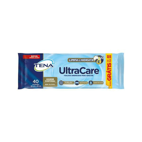 Imagem do produto Toalhas Umedecidas Para Adultos Tena Ultra Care Leve 40 Pague 30 Unidades