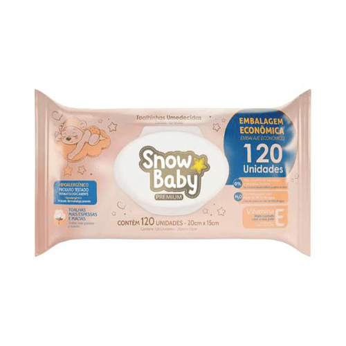 Toalhas Umedecidas Snow Baby Premium Com 120 Unidades