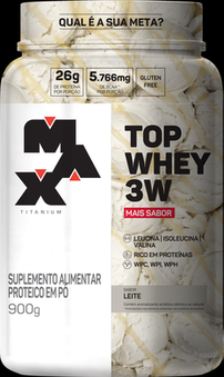 Imagem do produto Top Whey 3W Max Titanium Gourmet Sabor Leite 900G