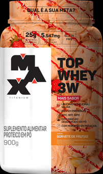 Imagem do produto Top Whey Mais Sabor 900G Sorvete De Frutas Max Titanium
