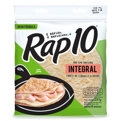 Imagem do produto Tortilha Rap 10 Integral 330G