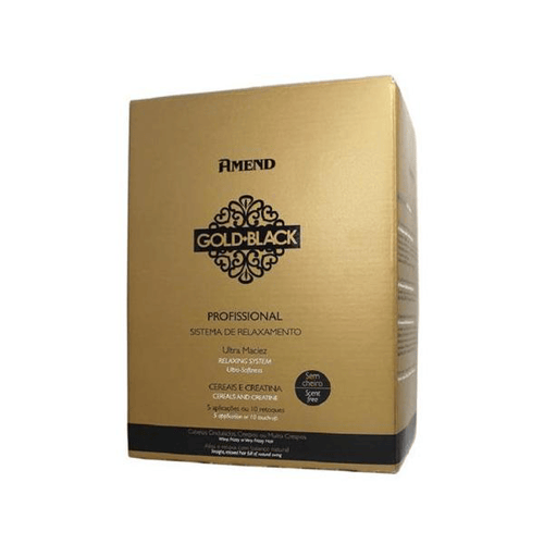 Tratamento - Capilar Amend Kit Guanidina Gold Black Capilar 5 Aplicações 10 Retoques De Raíz