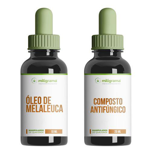 Tratamento Micose De Unha Uso Tópico Óleo De Melaleuca 10Ml + Solução Com Fluconazol 20Ml
