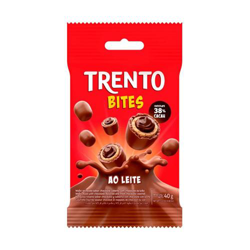 Imagem do produto Trento Bites Ao Leite Wafer De Chocolate Peccin 40G