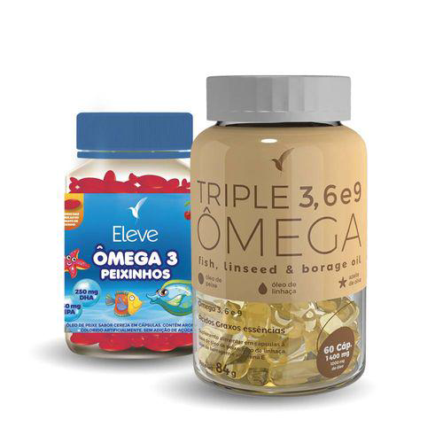 Imagem do produto Triple Ômega: Ômega 3, 6 E 9 90 Dias 180 Cápsulas Eleve