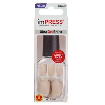 Unhas Adesivas Impress Média Ultra Gel Brilho Be Yourself