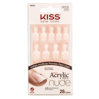 Imagem do produto Unhas Auto Colantes Kiss Salon Color Acrylic Curta Breathtalking 28 Unidades