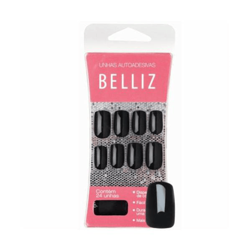 Imagem do produto Unhas Autoadesivas Belliz Black 24 Unhas