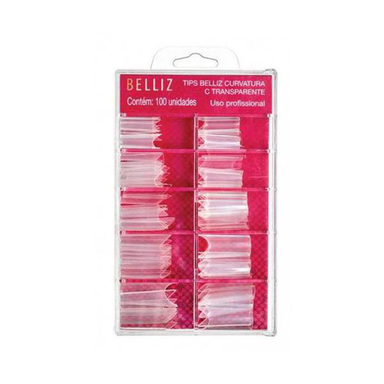 Unhas Belliz Tips Belliz 100 Square Tran