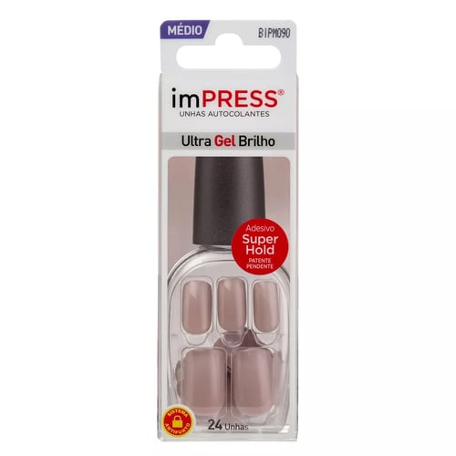 Imagem do produto Unhas Postiças Autocolantes First Kiss Impress Ultra Gel Tamanho Médio Sea Sand Com 24 Unidades