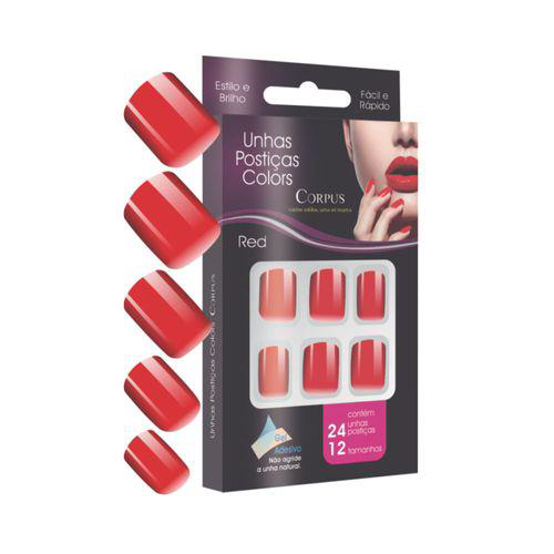Imagem do produto Unhas Postiças Colors Corpus Red