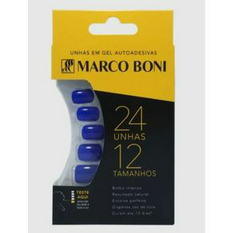 Unhas Posticas Marco Boni Azul Com Cola Auto Adesiva