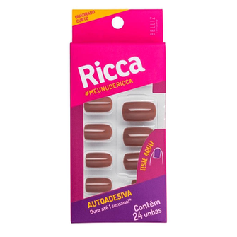 Unhas Postiças Ricca Nude Com 24 Unidades