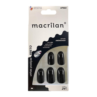Imagem do produto Unhas Postiças Up803 Amendoado Preto Macrilan