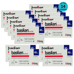 Vermífugo Basken Plus 40 P/ Cães E Gatos 1 Comp. Para Cada 10Kg Cx C/ 4 Comp. Kit C/ 14