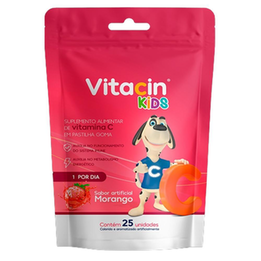 Vitacin Kids Vitamina C Sabor Morango 30Mg Com 25 Gomas