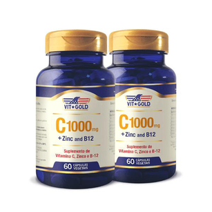 Imagem do produto Vitamina C 1.000Mg + Zinco + B12 Kit 2X 60 Cápsulas Vit Gold