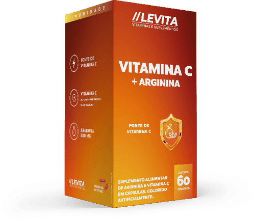Vitamina C + Arginina 1100Mg Levita Com 60 Cápsulas 