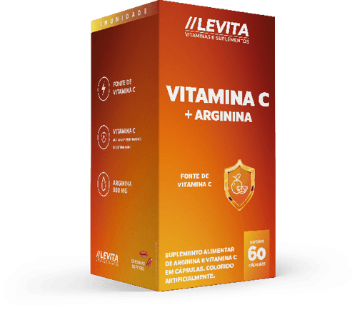 Vitamina C + Arginina 1100Mg Levita Com 60 Cápsulas 