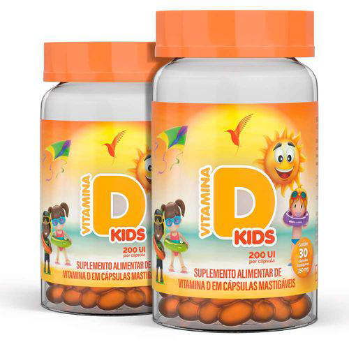 Imagem do produto Vitamina D Infantil: 120 Cápsulas Mastigáveis P/ 60 Dias + Ebook Eleve