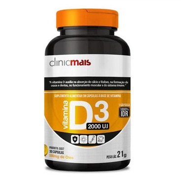 Imagem do produto Vitamina D3 2000 U.i 500Mg 30 Capsulas Sem Sabor Chá Mais