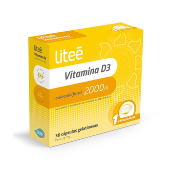 Vitamina D3 Colecalciferol 2000 Ui 5Ug 30 Cápsulas Gelatinosas Liteé Farma