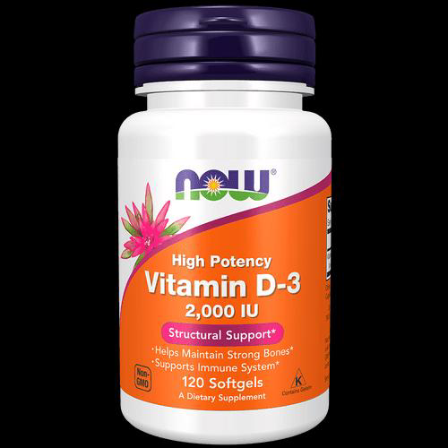 Imagem do produto Vitamina D3 De Alta Potência, 2.000 Ui, 120 Cápsulas Softgel Now Foods