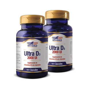Imagem do produto Vitamina Ultra D3 2.000Ui Kit 2X 60 Cápsulas Vit Gold