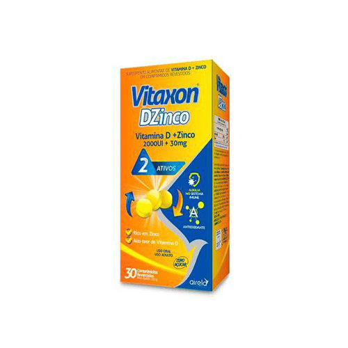 Imagem do produto VITAXON D ZINCO 2000UI + 30MG 30 COMPRIMIDOS REVESTIDOS