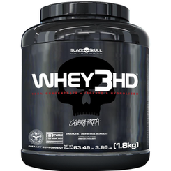 Whey 3Hd Black Skull 1,8Kg Wpc, Wpi E Wph Whey 3 Hd Morango 1,8Kg