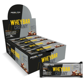 Whey Bar Creamy 12Un X 38G Amendoim C/ Caramelo Probiótica