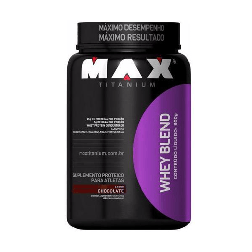 Whey Blend Max Titanium Sabor Chocolate Com 900 G