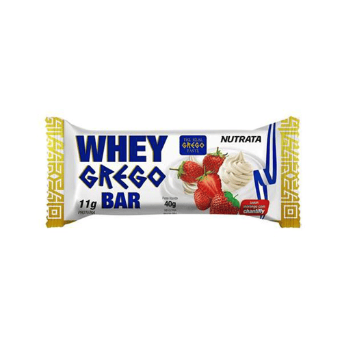 Whey Grego Bar Caixa 12 Unidades Nutrata Whey Grego Bar Caixa 12 Unidades Morango Com Chantilly Nutrata