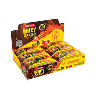 Imagem do produto Whey Grego Bar Havanna Com 12 Unidades Nutrata Doce De Leite Com Morango