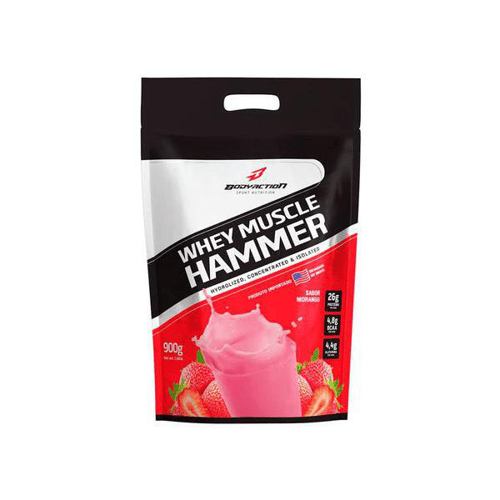 Imagem do produto Whey Muscle Hammer 900G Refil Morango Bodyaction
