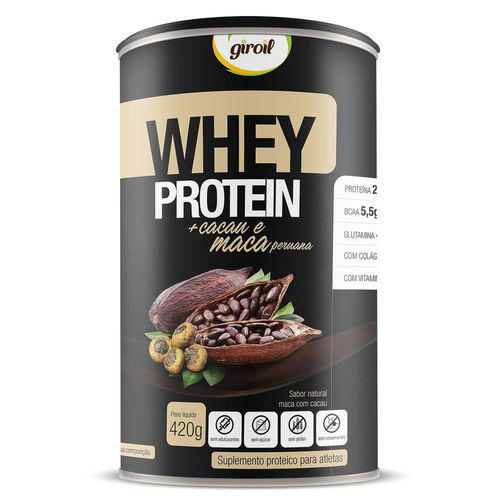 Whey Protein +Cacau +Maca +Colágeno +Vit C +Vit E Giroil 420G