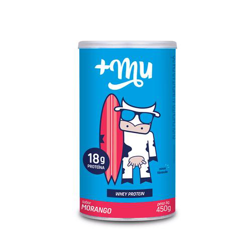 Whey Protein Concentrado Sabor Morango Mais Mu 450G