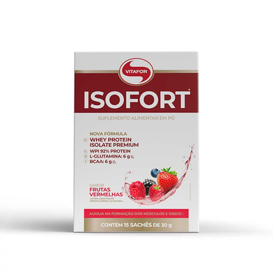 Whey Protein Vitafor Isofort Frutas Vermelhas 15 Sachês 15 Sachês De 30G Cada
